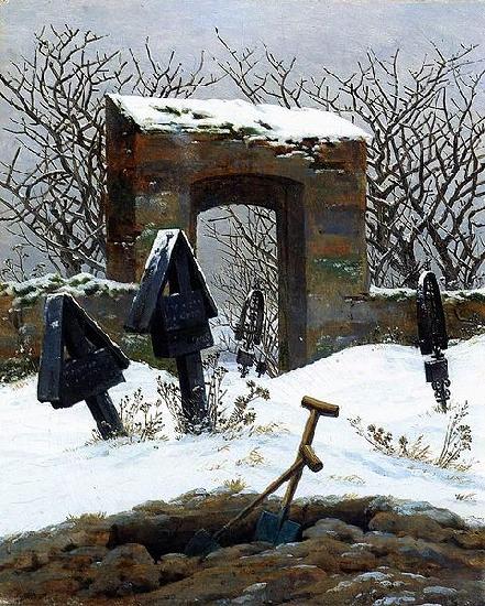 Caspar David Friedrich Friedhof im Schnee China oil painting art